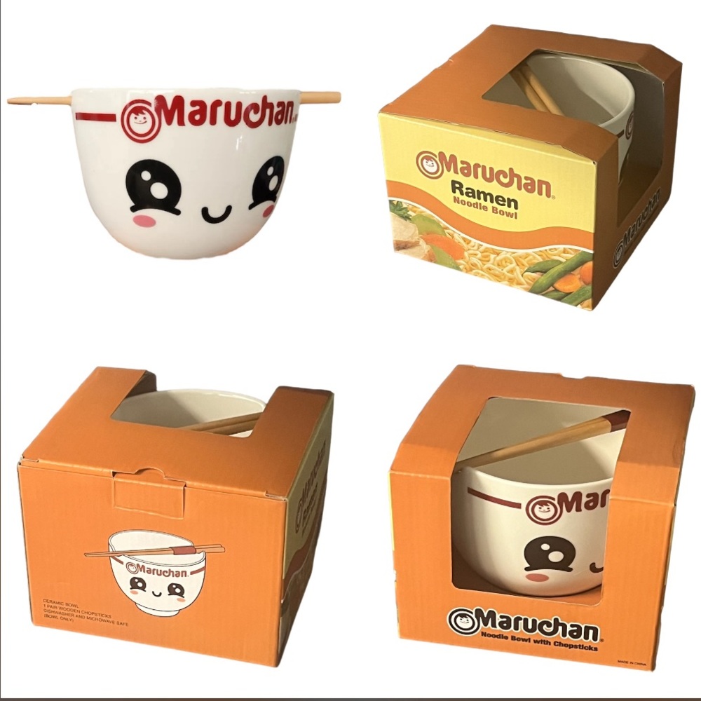 NEW Maruchan Ramen Smiley face Ceramic Bowl Mad Engine New In Box